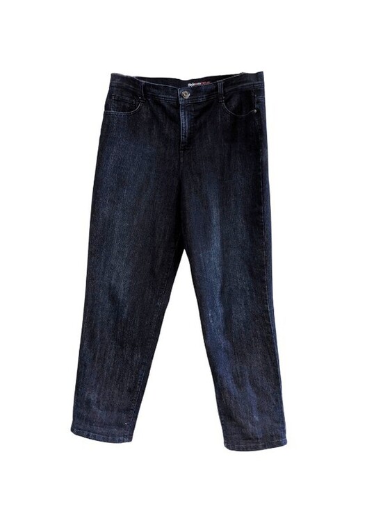 Denim - Style & Co Women's Slim Leg Jeans, Dark Blue, Size 14S, Stretch Denim, 5 Pocket